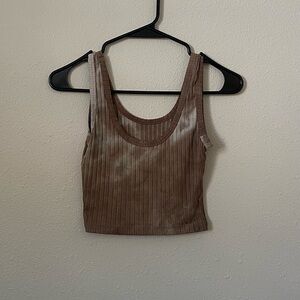 Brown Ribbed Women's Tank Top